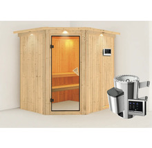 Sauna avec poêle de sauna et unité de commande