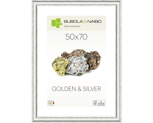 Cadre photo en bois GOLDEN & SILVER argent 50x70 cm