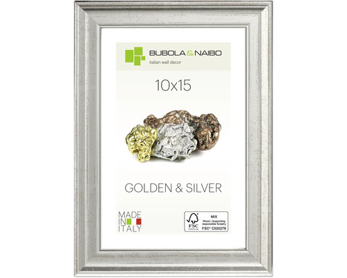 Bilderrahmen Holz GOLDEN & SILVER silber 10x15 cm