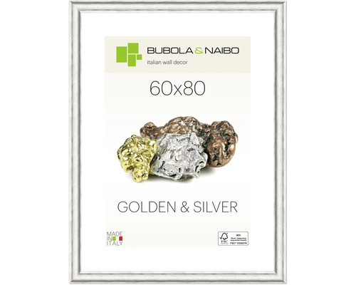 Bilderrahmen Holz GOLDEN & SILVER silber 60x80 cm