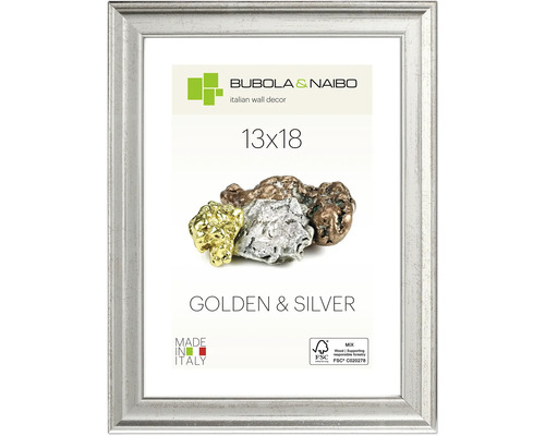 Bilderrahmen Holz GOLDEN & SILVER silber 13x18 cm