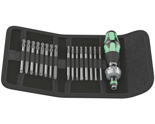 Wera Bit-Satz mit Schraubendreher in schwarzer Tasche