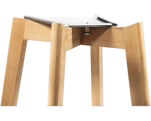 Tabouret en bois avec fixation en métal
