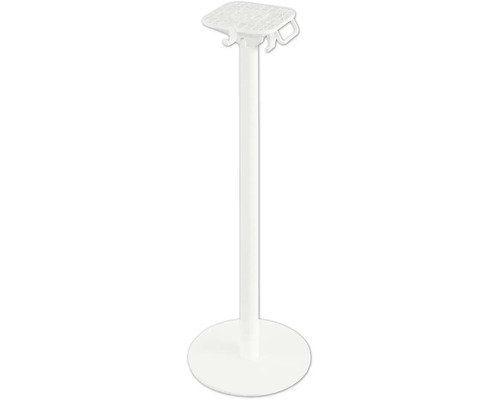 Mange-debout Outdoor socle de table haut Urban acier inoxydable 45×45×108 cm blanc Piètement de table avec base ronde et plateau carré