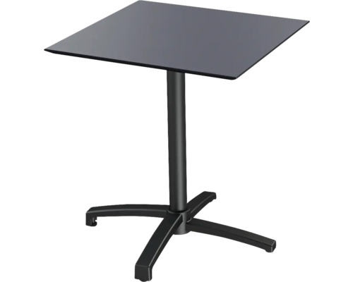 Table de bistrot carrée avec piètement cruciforme