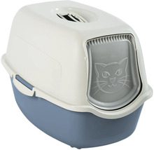 Geschlossene Katzentoilette mit Klappe