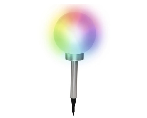 Lampe solaire avec piquet de terre et boule multicolore