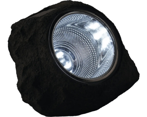 Gartenleuchte in Steinoptik mit runder Lichtquelle