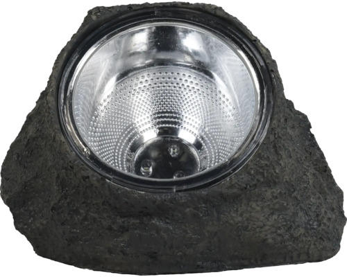 Gartenleuchte in Steinoptik mit silberfarbenem Reflektor