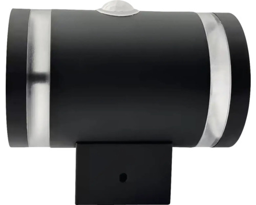 Schwarze Außenwandleuchte mit Bewegungssensor