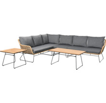 Ensemble de salon de jardin avec canapé lounge, table basse et table d''appoint