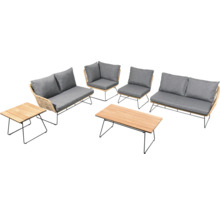 Ensemble de meubles de jardin avec deux canapés, un canapé d''angle, un fauteuil et deux tables
