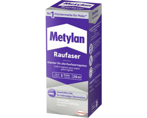 Colle à tapisser papier ingrain Metylan 180 g Colle à papier peint ingrain Metylan Raufaser, suffisante pour trois rouleaux ou 29 mètres carrés