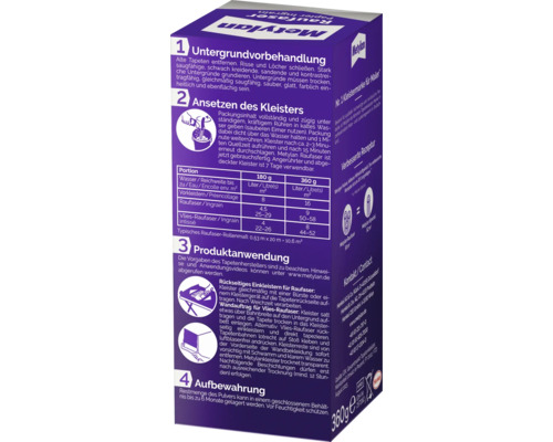 Metylan Raufaser Colle à papier peint 360g, paquet pour utilisation comme colle à papier peint