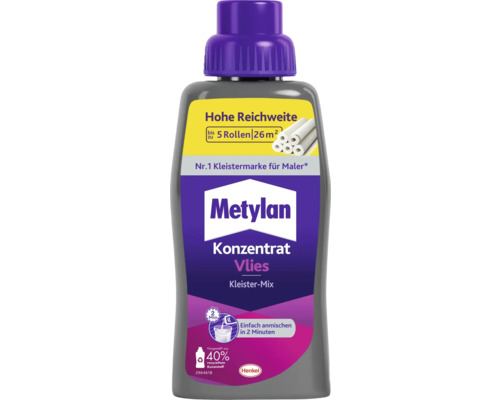 Colle prête à l'emploi papier peint intissé Metylan concentré 500 g Metylan Vlies Konzentrat Colle à papier peint dans une bouteille grise