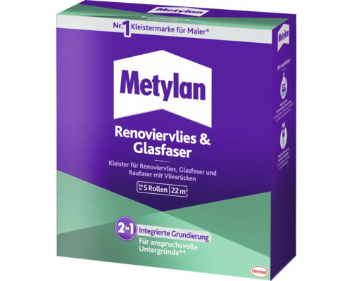 Colle à tapisser fibre de verre & intissé de rénovation Metylan 500 g