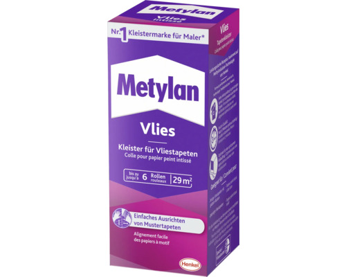 Colle à tapisser papier peint intissé Metylan 180 g Colle à papier peint Metylan Vlies pour jusqu''à six rouleaux et 29 mètres carrés