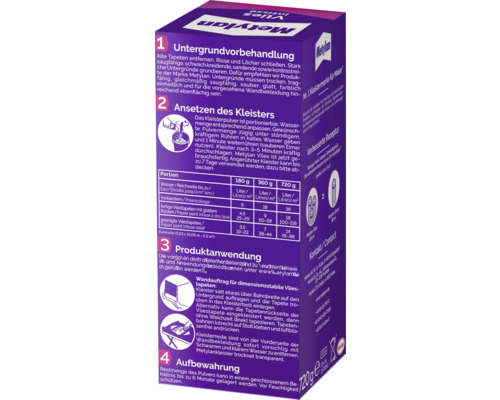 Metylan Vlies Colle à papier peint intissé, paquet de 720 grammes pour papier peint intissé