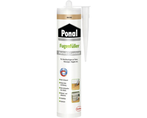 Plâtre de jointoiement pour parquet & stratifié Ponal hêtre 280 ml Ponal mastic de joint pour parquet et stratifié cartouche hêtre