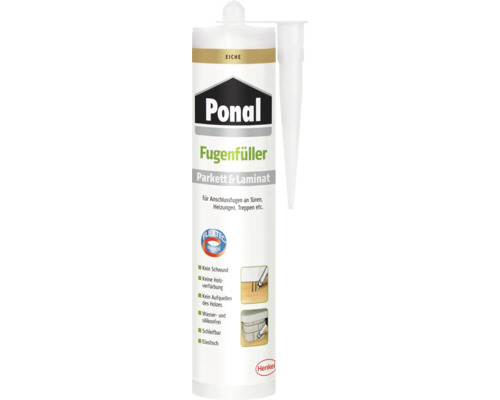 Plâtre de jointoiement pour parquet & stratifié Ponal chêne 280 ml Ponal Mastic de jointoiement Parquet et stratifié Chêne, pour application sur portes, chauffages, escaliers