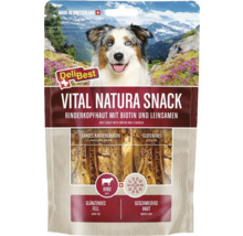 Emballage DeliBest Vital Natura Snack peau de tête de boeuf avec biotine et graines de lin