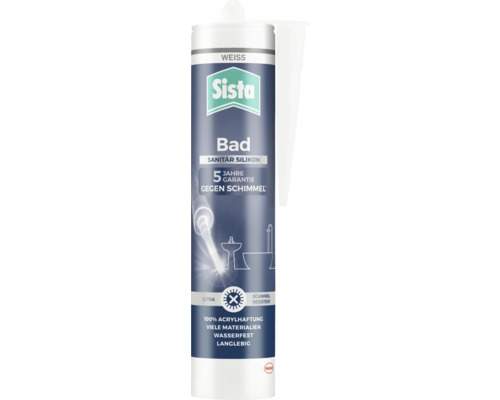 Sista Bad Sanitär Silikon, weiß, in einer Kartusche
