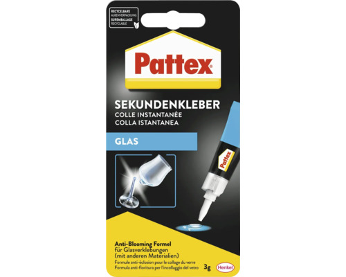 Colle instantanée Pattex pour verre, 3 grammes