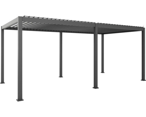 Pergola Mirador Deluxe111 Smart 3x6 inkl. elektrischem Motor für Lamellendach, LED Beleuchtung 300 x 600 cm anthrazit Freistehende Terrassenüberdachung aus Metall