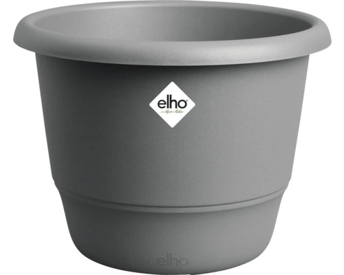Pot de fleurs en plastique gris avec le logo Elho