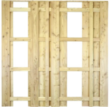 Élément de clôture en bois avec ouvertures rectangulaires
