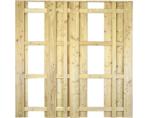 Élément de clôture en bois avec ouvertures rectangulaires