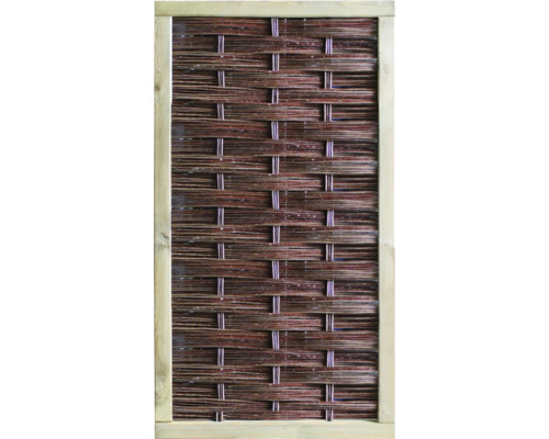 Teilelement Weidengeflechtzaun Labo-3D geschlossen 94 x 180 cm braun Blickschutzmatte aus Weide mit Holzrahmen