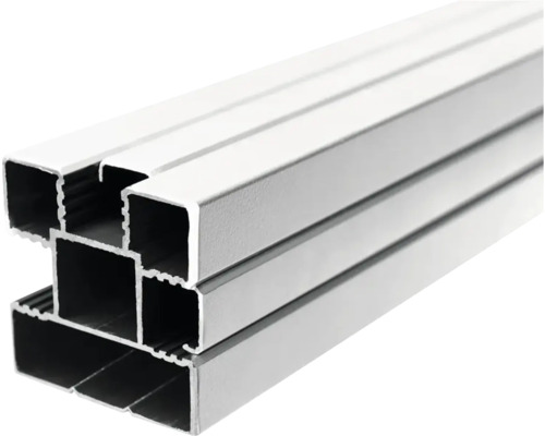 Poteau en alu Ecosteck avec embouts pour poteau 6,8 x 6,8 x 180 cm argent Tubes carrés en aluminium empilés