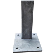 Support de poteau en acier avec base carrée et quatre trous de fixation