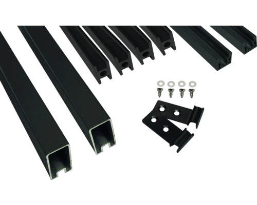 Baguettes Farö système d'enfichage HPL 179 x 2 cm anthracite Éléments de clôture et accessoires pour le montage
