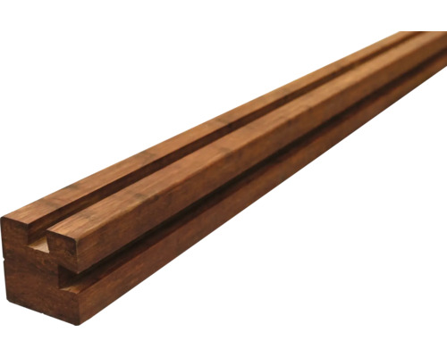 Poteau d'angle Elegant bambou y compris capuchon en acier inoxydable 7 x 7 x 250 cm marron Baguette profilée en bois avec rainure et languette
