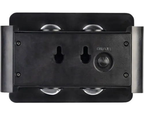 Rückansicht einer LED-Wandleuchte mit Ein- und Ausschalter