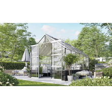 Serre avec mobilier de jardin à l''extérieur