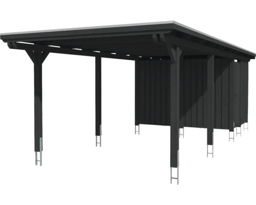 Carport en bois avec abri de jardin