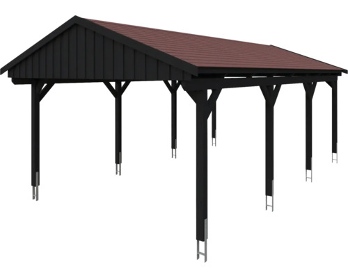 Carport autoportant en bois avec toit