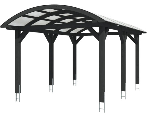 Carport en bois avec toit en polycarbonate