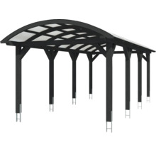 Holzcarport mit durchscheinendem Dach