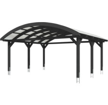Abri de voiture en bois avec toit en polycarbonate