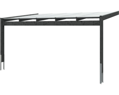 Carport en bois avec toit transparent