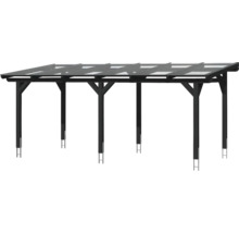 Carport aus Holz mit transparentem Dach