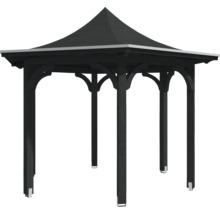 Pavillon de jardin noir avec toit pointu