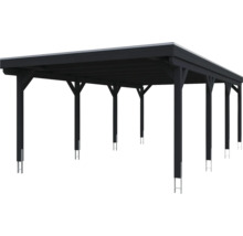 Schwarzer Holzcarport