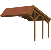 Holzcarport mit Dachschindeln