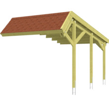 Holzcarport mit Ziegeldach