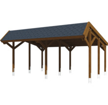 Carport en bois avec toit à deux pans